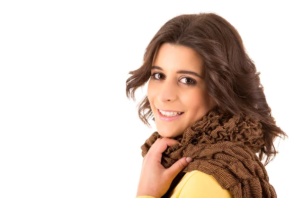 Young student woman posing over white background — Stock Photo, Image