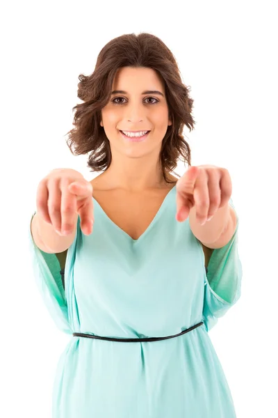 Beautiful woman signaling ok — Stock Photo, Image