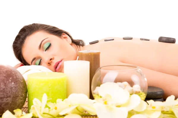 Frau im Wellnessbereich — Stockfoto