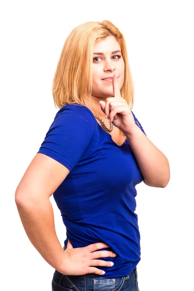 Mujer pidiendo silencio — Foto de Stock