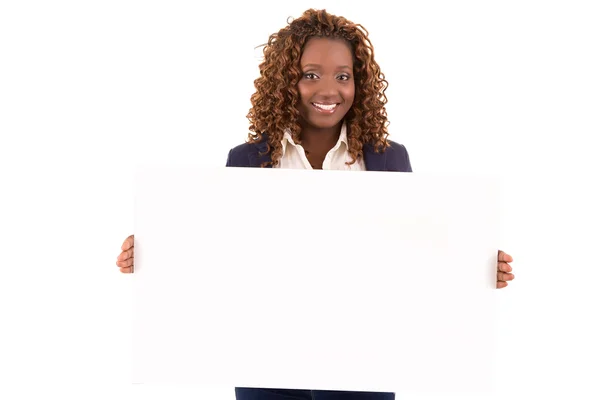 Overweighted business woman — Stock Photo, Image