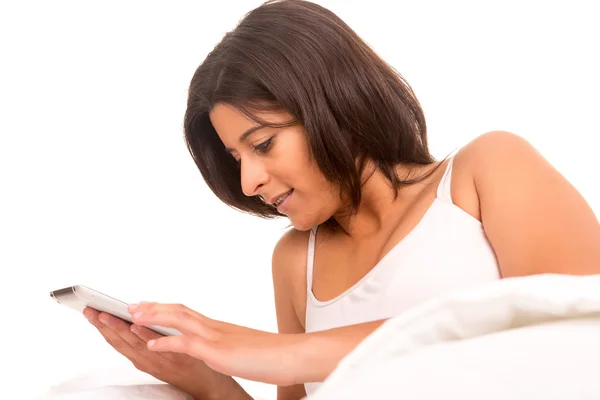 Mujer en la cama — Foto de Stock