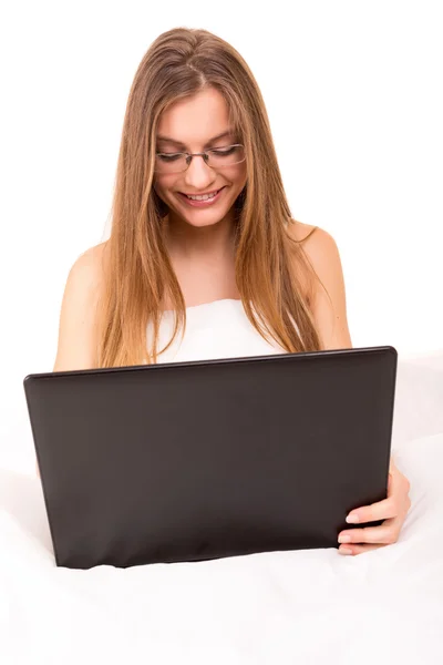 Woman in bed — Stock Photo, Image