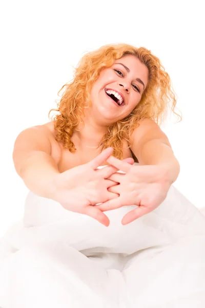 Frau im Bett — Stockfoto