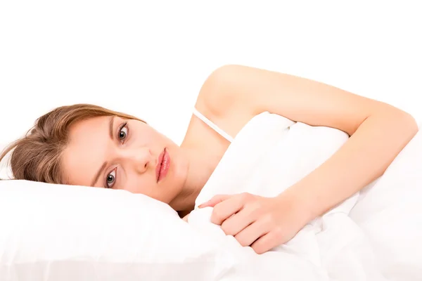 Frau im Bett — Stockfoto