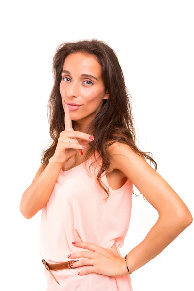 Mujer pidiendo silencio —  Fotos de Stock