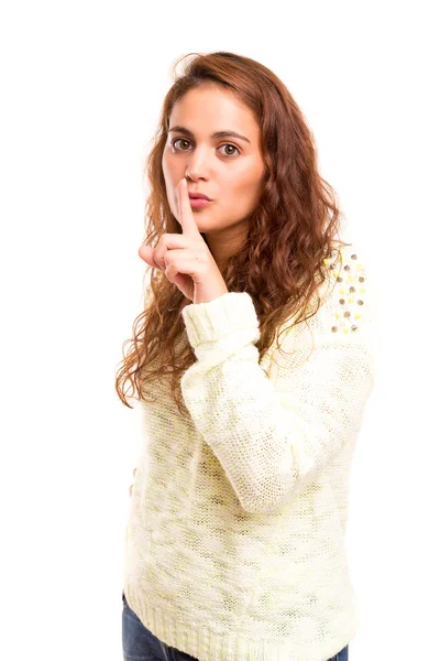 Mujer pidiendo silencio — Foto de Stock