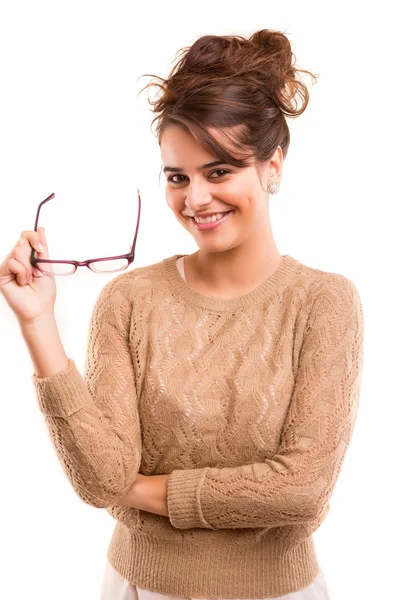 Frau mit Brille — Stockfoto