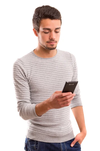 Boy at the phone — Stock Photo, Image