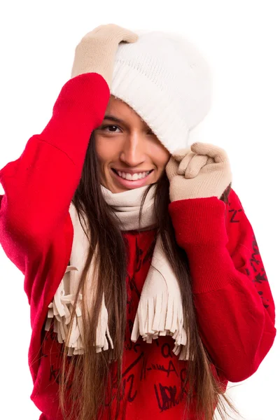 Femme portant des vêtements d'hiver — Photo