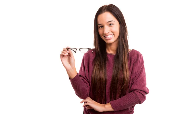 Woman weares glasses — Stock Photo, Image