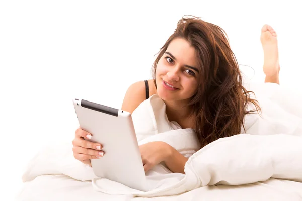 Mujer en la cama — Foto de Stock