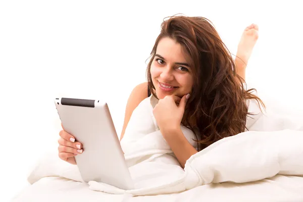 Mujer en la cama — Foto de Stock