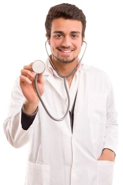 Medic met stethoscoop — Stockfoto