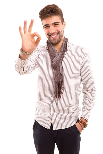 Man signaling ok — Stock Photo, Image