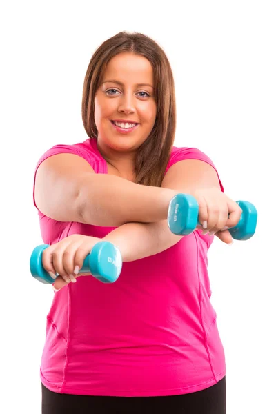 Large Woman exercising — Stock Photo, Image