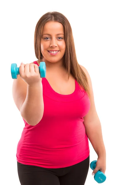 Large Woman exercising — Stock Photo, Image