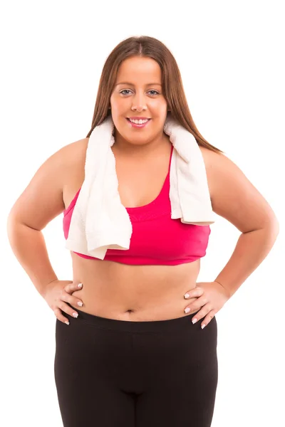 Large Woman exercising — Stock Photo, Image