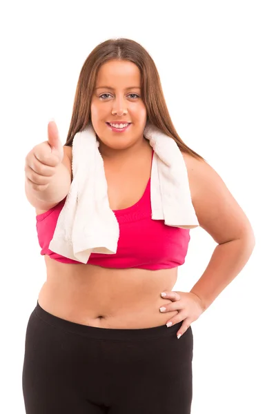 Large Woman exercising — Stock Photo, Image