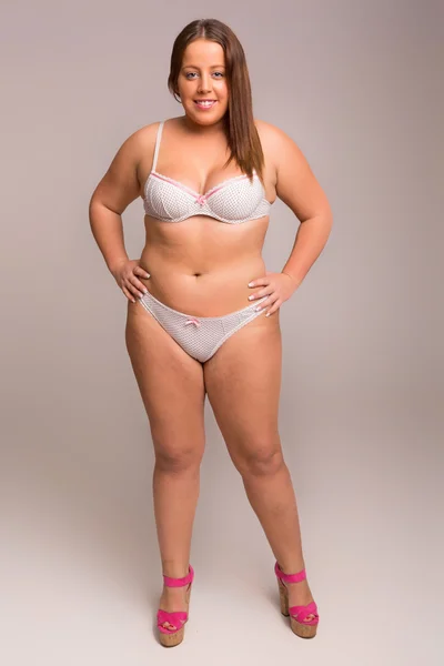 Large woman in lingerie — Stock Photo, Image