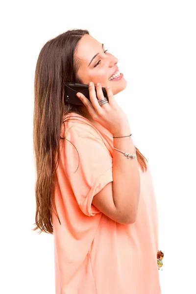 Vrouw aan de telefoon — Stockfoto