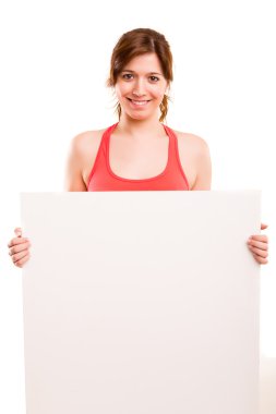 Fitness kadın holding Pano