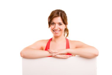 Fitness kadın holding Pano