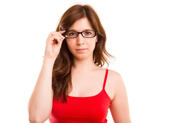 Frau mit Brille — Stockfoto