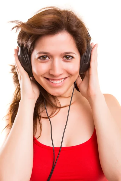 Donna Ascoltare musica — Foto Stock