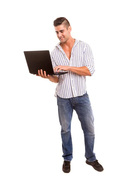 Man working with laptop — Stock Photo, Image