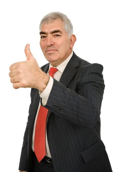 Бізнесмен йде великий палець вгору — стокове фото