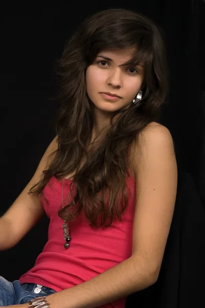 Young beautiful brunette portrai — Stock Photo, Image