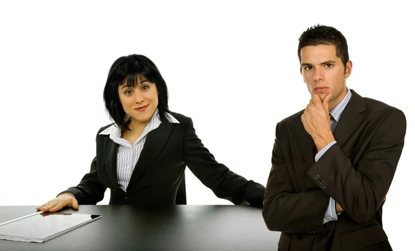 Jovem casal de negócios trabalhando — Fotografia de Stock