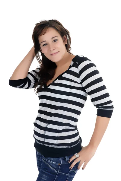 Young woman portrait in a white background — Stock Photo, Image