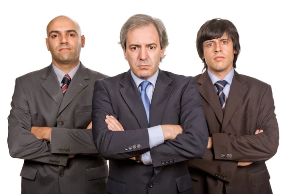 Três homens de negócios isolados no fundo branco — Fotografia de Stock