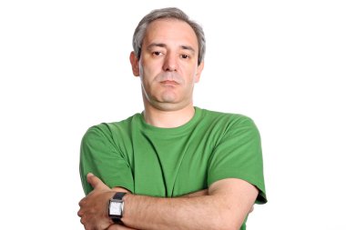 casual adam olgun portre, üzerinde beyaz izole