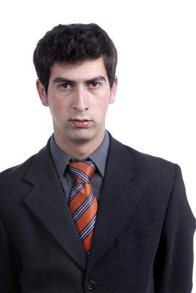 Young business man portrait in white background — Stock Photo, Image