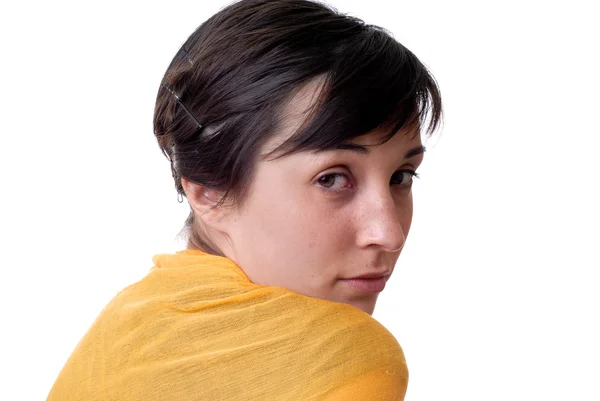 Close-up portrait of a beautiful young woman — Stock Photo, Image