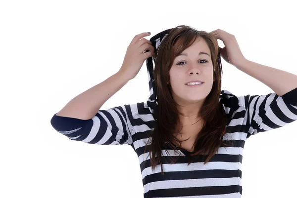 Feliz joven casul mujer — Foto de Stock