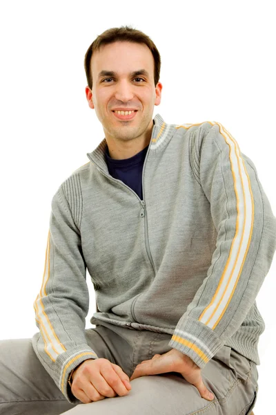 Imagen del estudio de un joven feliz, aislado en blanco — Foto de Stock