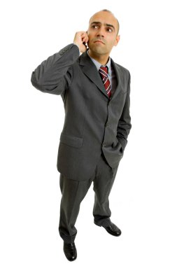 jonge business man die met zijn telefoon