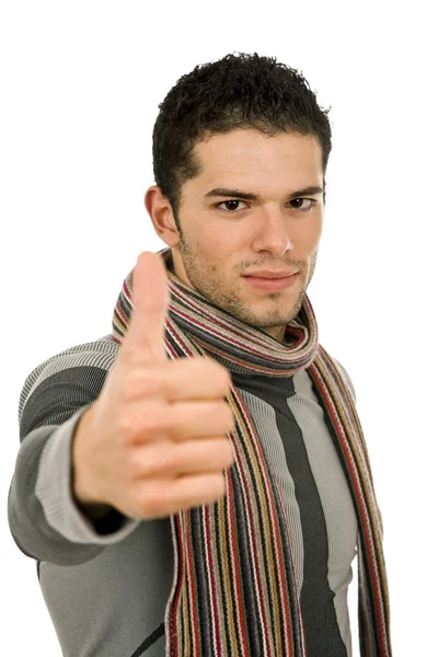 Retrato de hombre casual joven en un fondo blanco —  Fotos de Stock