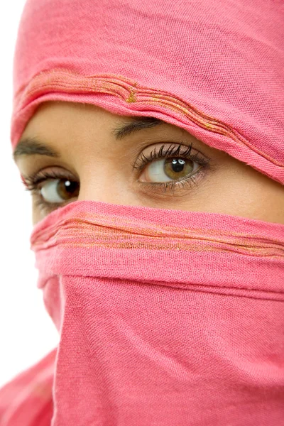 Portrait of young woman with a veil close up — Stock Photo, Image