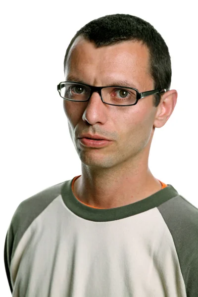 Young casual man portrait isolated on white — Stock Photo, Image