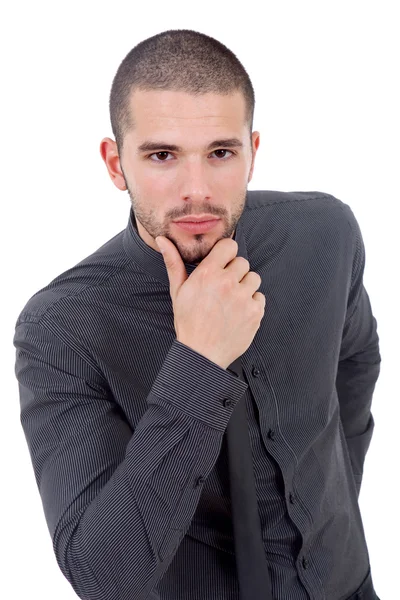 Joven hombre de negocios retrato aislado en blanco —  Fotos de Stock