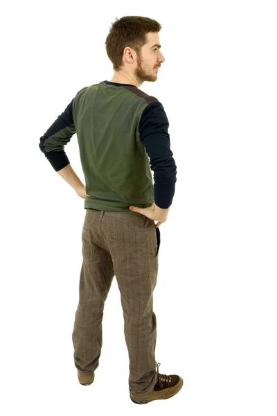 Young casual man full body in a white background — Stock Photo, Image