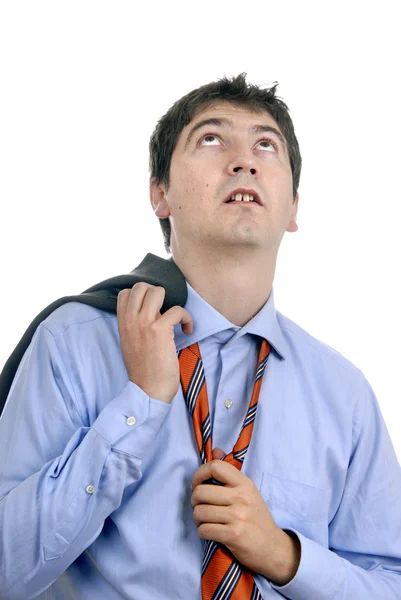 Young business man portrait in white background — Stock Photo, Image