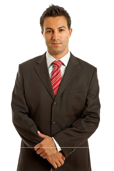 Young business man portrait in white background — Stock Photo, Image