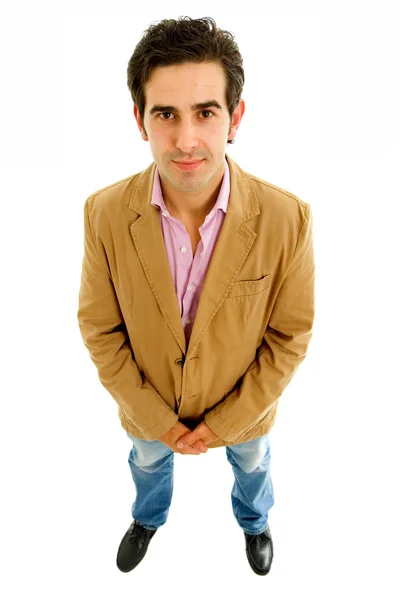 Young casual man full body in a white background — Stock Photo, Image