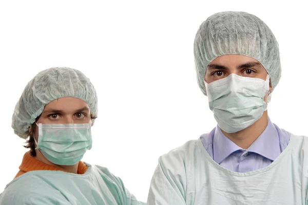 Två manliga unga läkare — Stockfoto